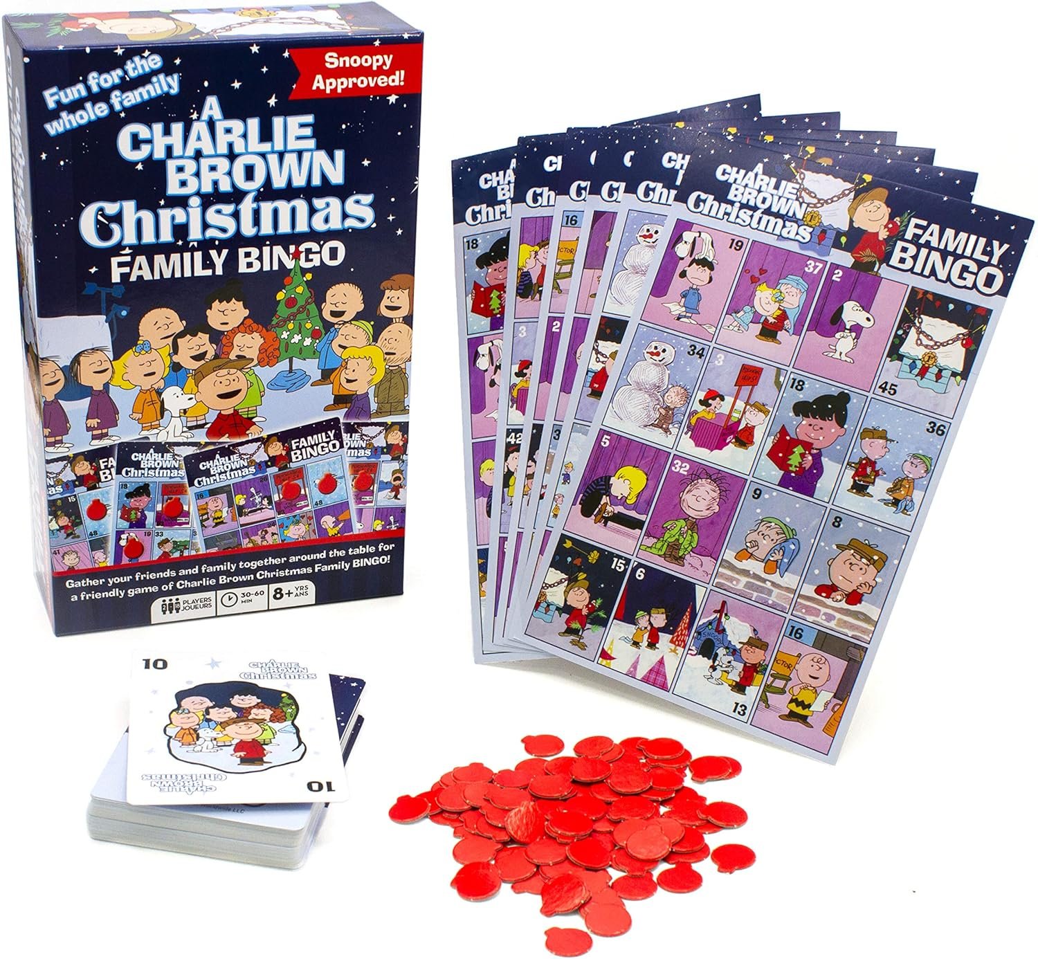AQUARIUS - Peanuts Charlie Brown Christmas Family Bingo Game - Image 2