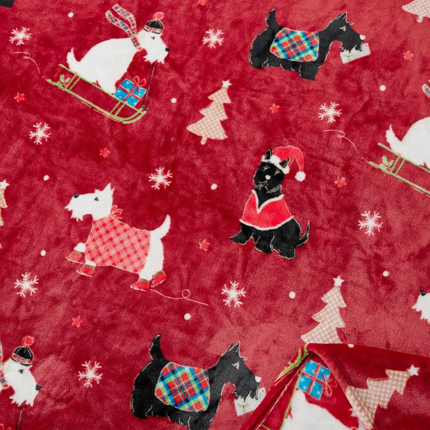 Super Soft Flannel Christmas Throw Blanket 50x60 Inches, Premium Silky Fleece Lightweight Bed Blanket All Season Use, Christmas Red, 50"x60" - Image 7