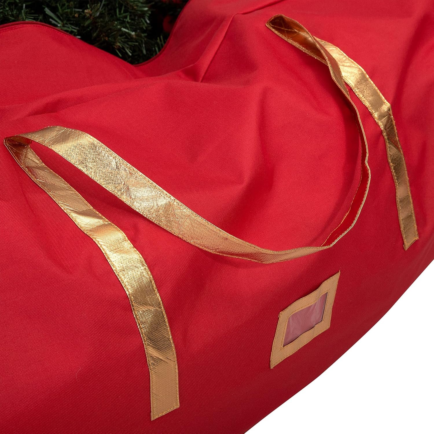 Simplify Holiday Décor Storage Bag | Christmas Decorations Organizer | Hold Artificial Tree up to 6 Feet Tall | Collapsible Duffle | Red - Image 6